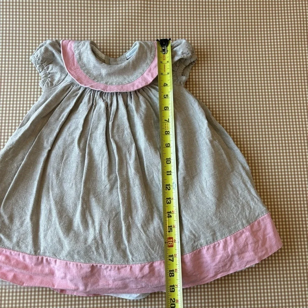 Bailey Boys Classic Baby girl Dress. 24 months. Linen blend. Short‎ sleeve lined